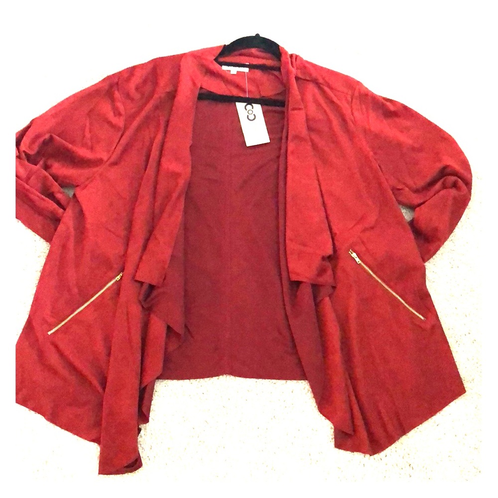 Faux suede cardigan